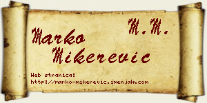 Marko Mikerević vizit kartica